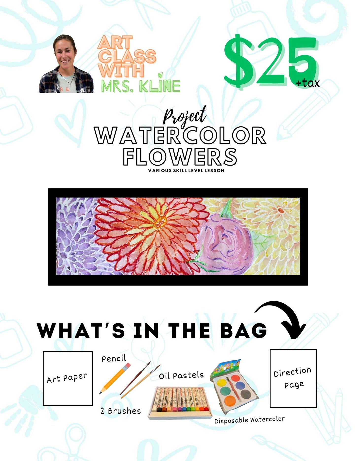 Watercolor Flowers Art Kit